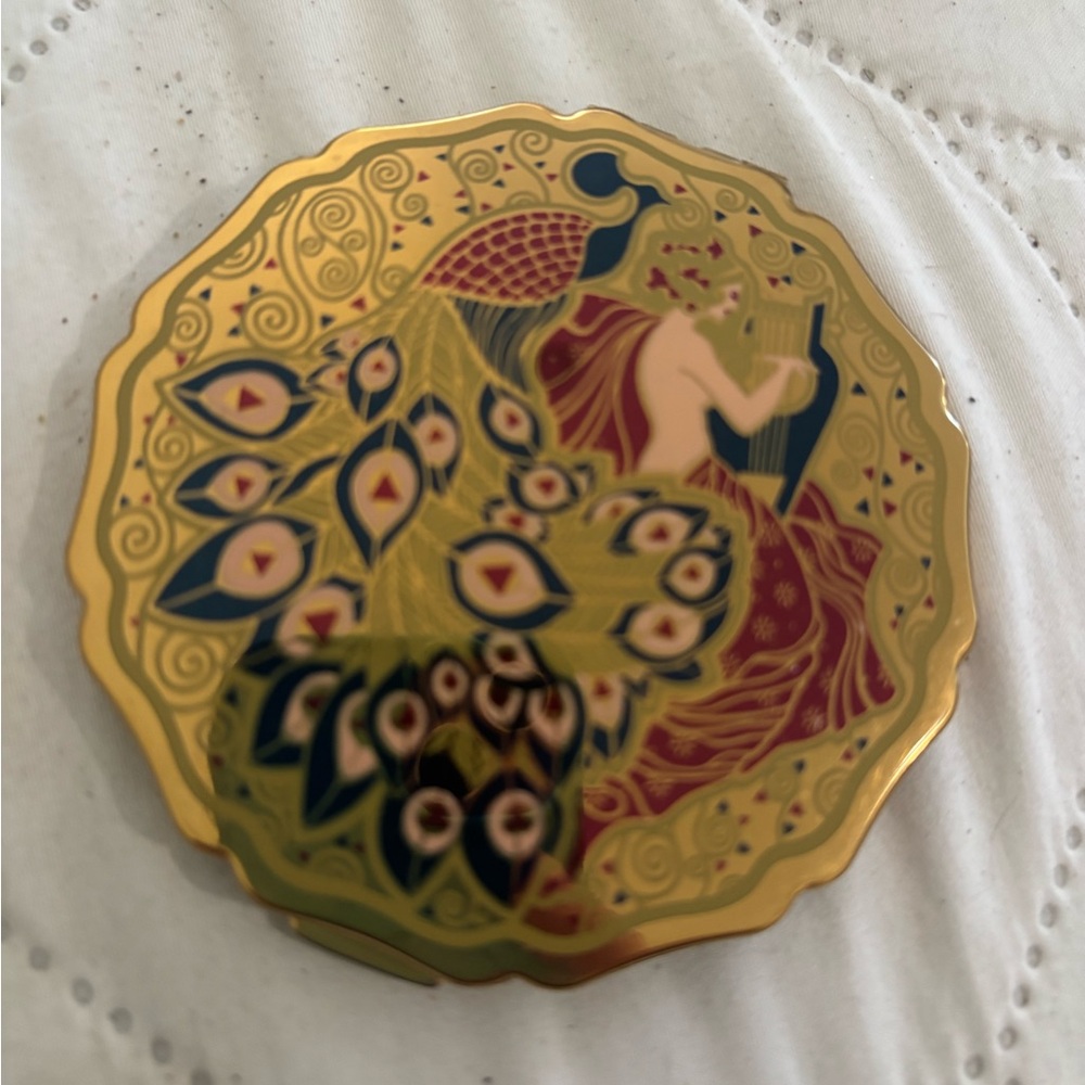 Stratton Gold and Multicolor Peacock Compact